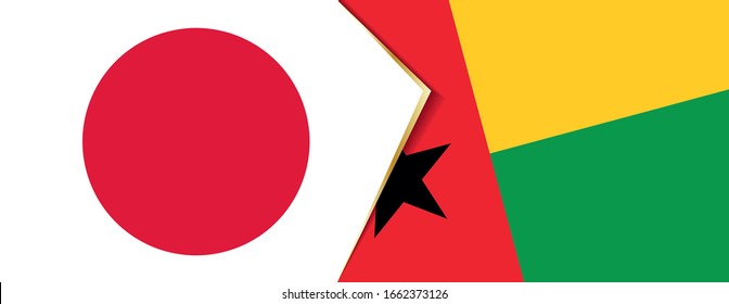 Japan and Guinea-Bissau flags, two vector flags symbol of relationship or confrontation.