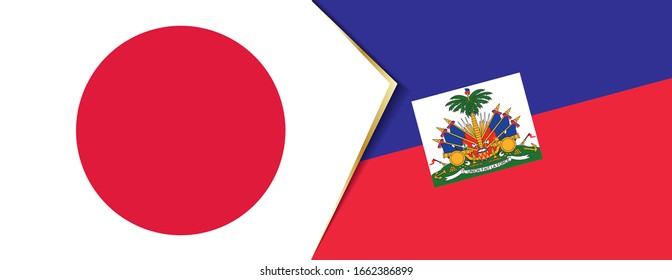 Banderas de Japón y Haití, dos banderas vectoriales símbolo de relación o confrontación.