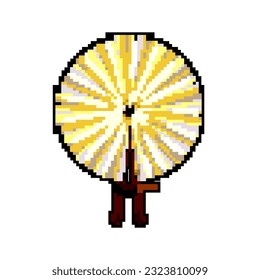 japan hand fan folding game pixel art retro vector. bit japan hand fan folding. old vintage illustration