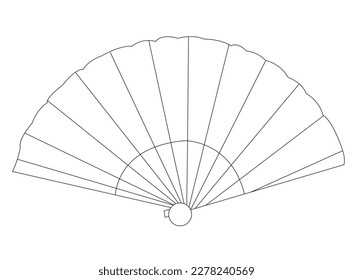 Icono de ventilador de mano de Japón, estilo simple. Vector de material del ventilador de mano