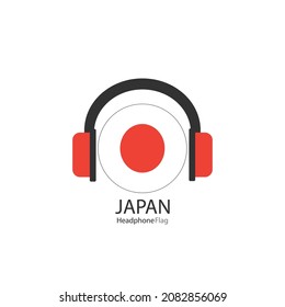 Japan headphone flag vector on white background. 