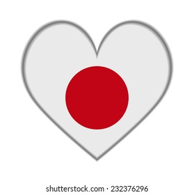 Japan heart flag vector illustration