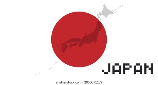 Japan, Hinomaru, Japan Dot character vector illustration background material