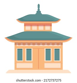 Japan house icon cartoon vector. Chinese building. City temple