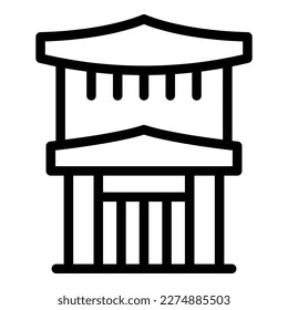 Japan house icon outline vector. Tower temple. Building travel