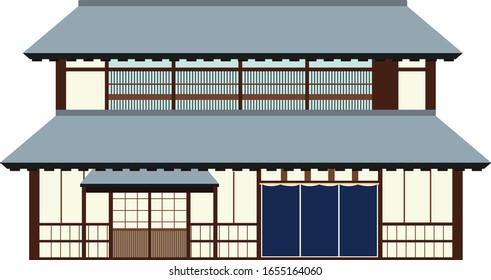 Japan House Traditional Mansion 2 Vector Illustration Shop