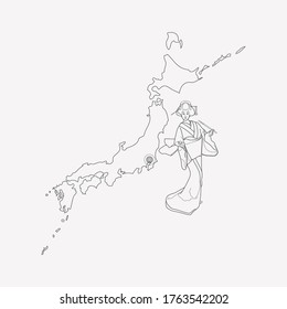 Japan icon line element. Vector illustration of japan icon line isolated on clean background for your web mobile app logo design.