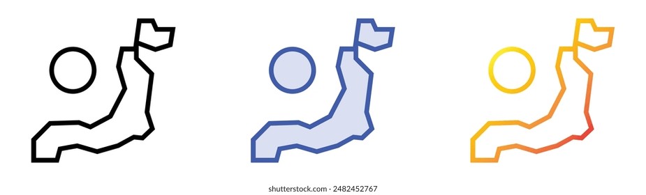 japan icon. Linear, Blue Fill and Gradient Style Design Isolated On White Background