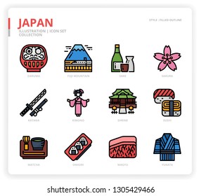 Japan icon set