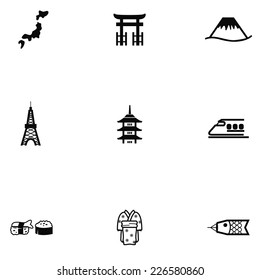 japan icon set