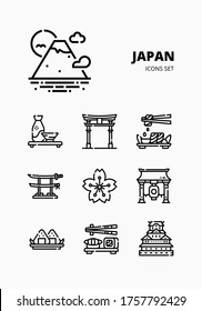 JAPAN icon for webpage, application, card, printing, social media, posts etc.
