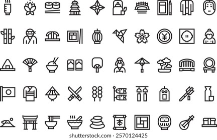 Japan icons  High-Quality Vector Icons Collection with Editable Stroke. Ideal for Professional and Creative Projects.