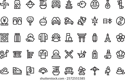 Japan icons High-Quality Vector Icons Collection with Editable Stroke. Ideal for Professional and Creative Projects.