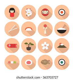 Japan icons. Japanese theme. vector illustration