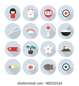 Japan icons. Japanese theme. vector illustration
