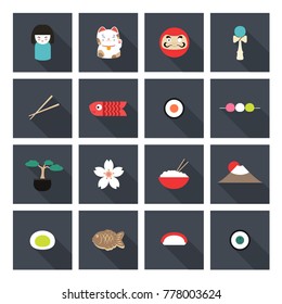 Japan icons. Japanese theme. vector illustration