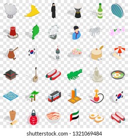 Japan icons set. Isometric style of 36 japan vector icons for web for any design