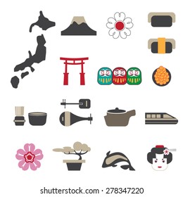 Japan icons set,Vector
