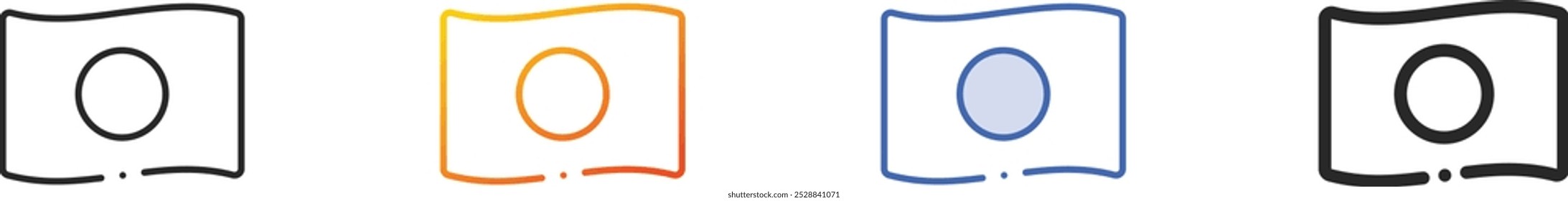 japan icon.Thin Linear, Gradient, Blue Stroke and bold Style Design Isolated On White Background