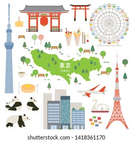 Japan illutration Tokyo travel vector