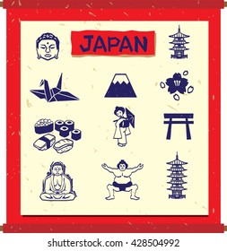 Japan image icon set