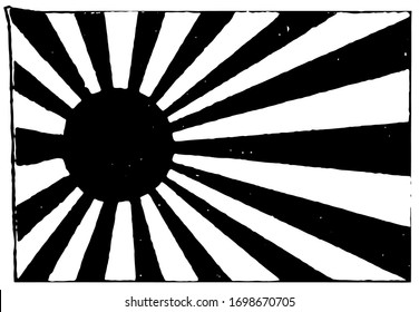 Japan, imperial navy flag, 1910, vintage illustration
