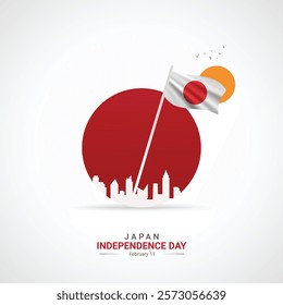 japan independence day creative design for social media post