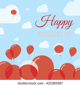 Japan Independence Day Flat Patriotic Design. Japanese Flag Balloons. Happy National Day Japan Vector Patriotic Design. Celebration Balloons Patriotic Design.
