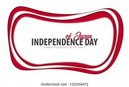 Japan. Independence day greeting card. Paper cut style