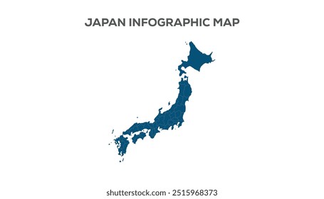 Mapa infográfico de Japón, mapa de Japón de muy alta resolución, aislado sobre fondo blanco. Infografía, Tierra plana, Globo icono de mapa del mundo similar. informe anual, Viajar por todo el mundo, mapa de fondo de la silueta.