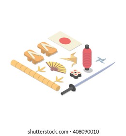 Japan - isometrisches Konzept, Vektorgrafik