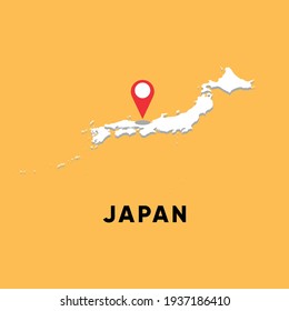 Japan Isometric map with location icon vector illustration design