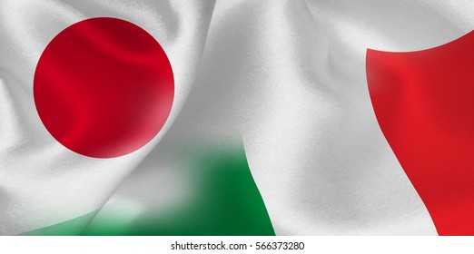 Japan Italy Flag Background