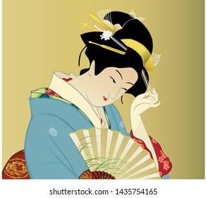 Japan and Japanese painting. Geisha
