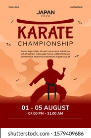 Japan Karate Championship Poster Template Vector