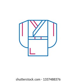 Japan kimono icon. Element of Japan culture. Thin line 2 color icon for website design and development, app development. Premium icon