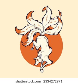 japan Kitsune mask vector art