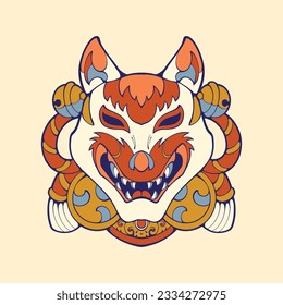 japan Kitsune mask vector art