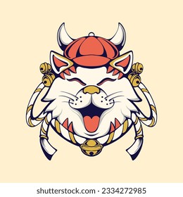 japan Kitsune mask vector art