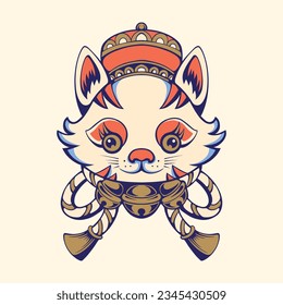 japan Kitsune mask vector art