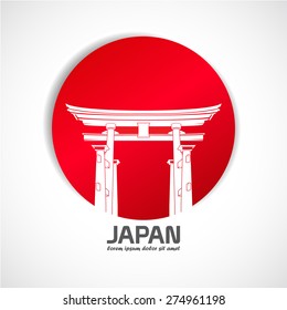 Japan. Label with the gate