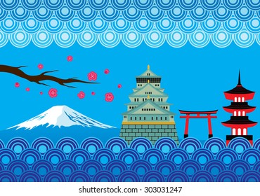 Japan Landmark and Culture Vector