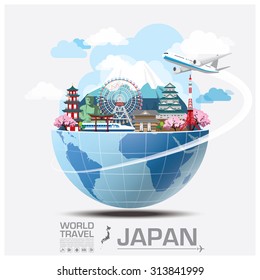 Japan Landmark Global Travel And Journey Infographic Vector Design Template