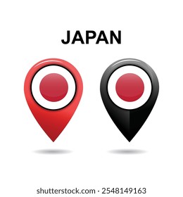 ícone Localização do Japão, ícone Localização dos Sinalizadores do Japão, ícone da clipart de Localização