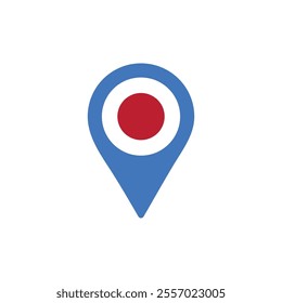 Japan location pin with national flag