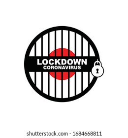 Japan lockdown preventing coronavirus spread or outbreak, Lockdown Design Vector, Lockdown Coronavirus design Vector,Covid 19 Lockdown, 
