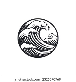 Japan logo design for japanese concept vector illustration. wave logo