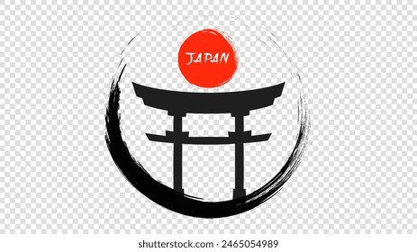 Japan logo design ,symbol of Japan isolated on a transparent background , illustration Vector EPS 10