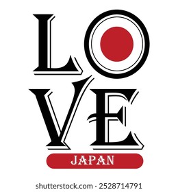 Japan Love Flag Quotes Vector Design , Eps File