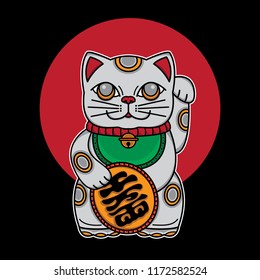 Japan Lucky Cat Maneki Neko, Vector EPS 10